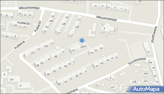 Katowice, Mikusińskiego Jana, prof., 10A, mapa Katowic