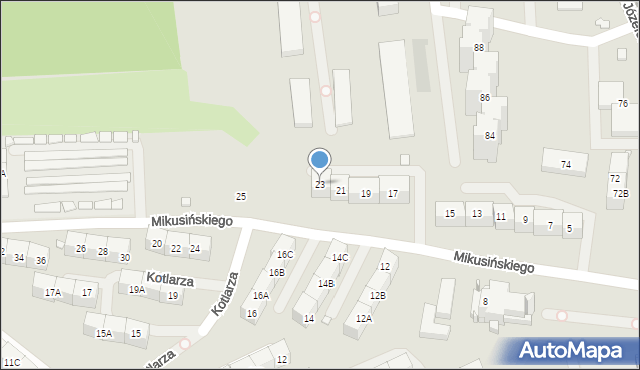 Katowice, Mikusińskiego Jana, prof., 23, mapa Katowic