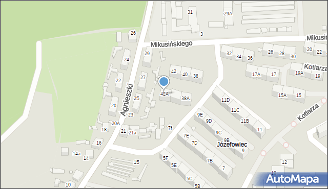 Katowice, Mikusińskiego Jana, prof., 42A, mapa Katowic