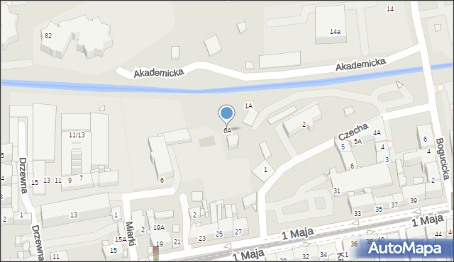 Katowice, Miarki Karola, 6A, mapa Katowic