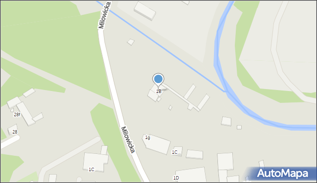 Katowice, Milowicka, 1B, mapa Katowic