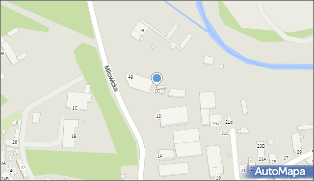 Katowice, Milowicka, 1C, mapa Katowic