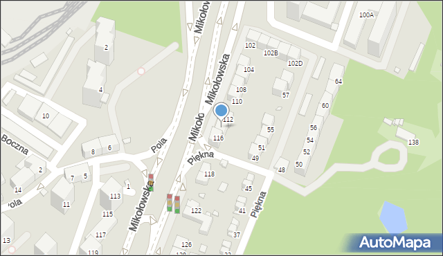 Katowice, Mikołowska, 114, mapa Katowic