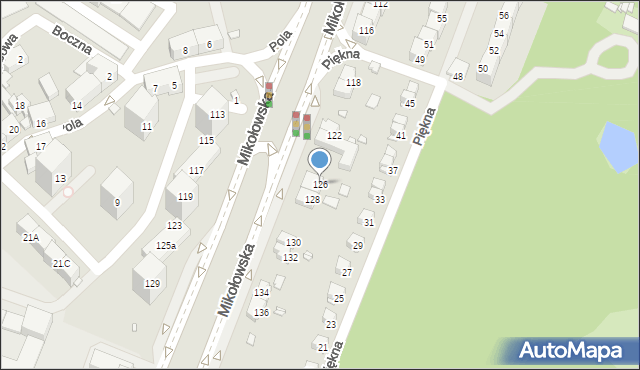 Katowice, Mikołowska, 126, mapa Katowic