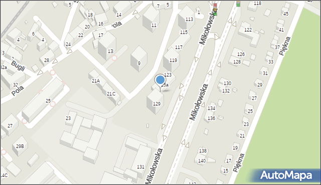 Katowice, Mikołowska, 127, mapa Katowic