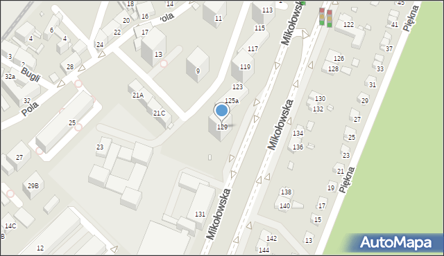 Katowice, Mikołowska, 129, mapa Katowic