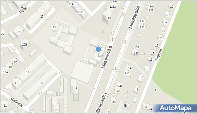 Katowice, Mikołowska, 131, mapa Katowic