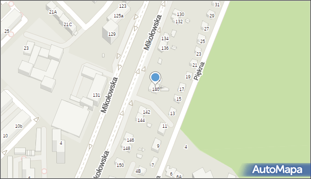 Katowice, Mikołowska, 140, mapa Katowic