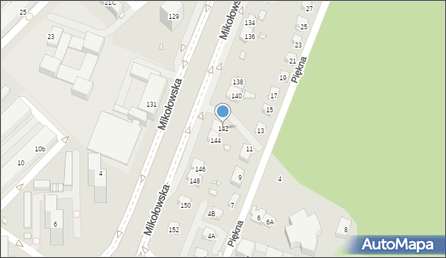 Katowice, Mikołowska, 142, mapa Katowic
