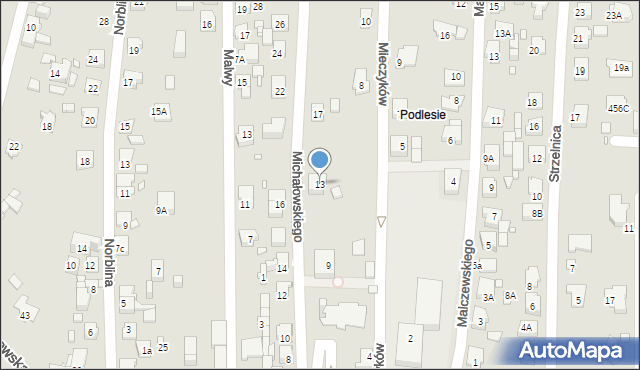 Katowice, Michałowskiego Piotra, 13, mapa Katowic