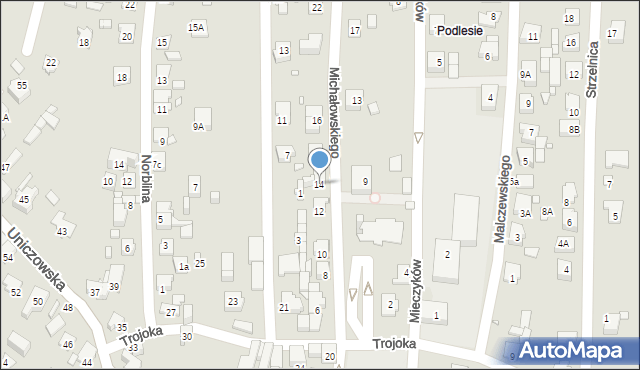 Katowice, Michałowskiego Piotra, 14, mapa Katowic