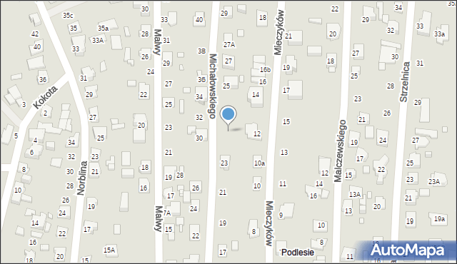 Katowice, Michałowskiego Piotra, 23a, mapa Katowic