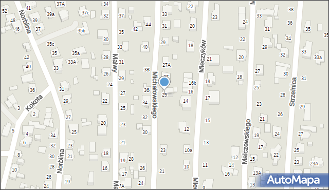 Katowice, Michałowskiego Piotra, 25, mapa Katowic