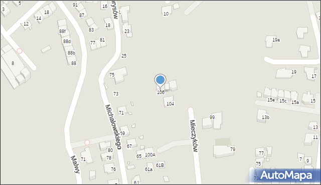 Katowice, Mieczyków, 106, mapa Katowic