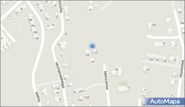 Katowice, Mieczyków, 108, mapa Katowic