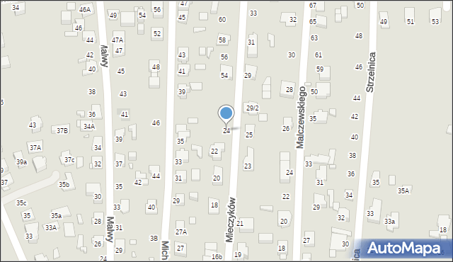 Katowice, Mieczyków, 24, mapa Katowic
