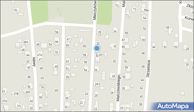 Katowice, Mieczyków, 31, mapa Katowic
