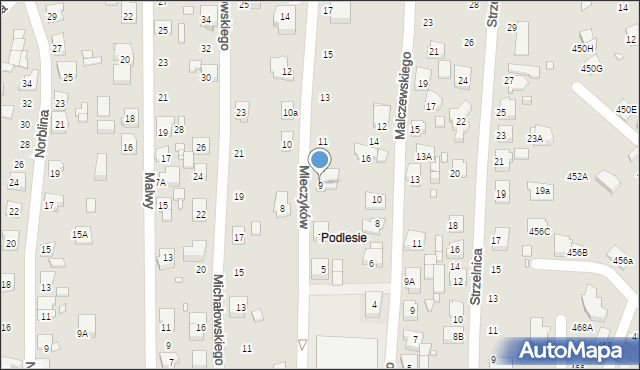 Katowice, Mieczyków, 9, mapa Katowic