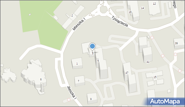 Katowice, Mieszka I, 3, mapa Katowic