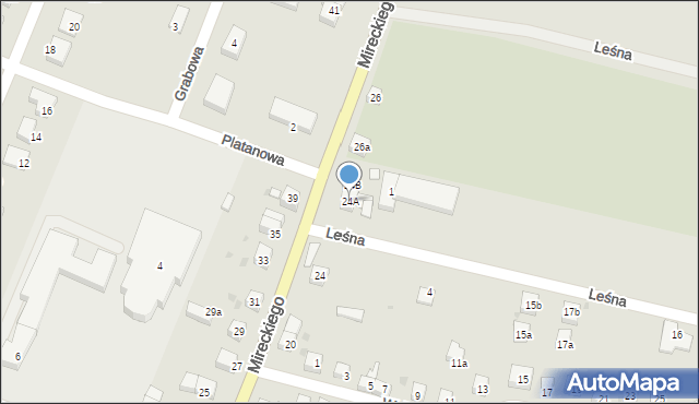 Kąty Wrocławskie, Mireckiego Józefa, 24A, mapa Kąty Wrocławskie