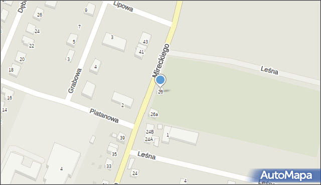 Kąty Wrocławskie, Mireckiego Józefa, 26, mapa Kąty Wrocławskie