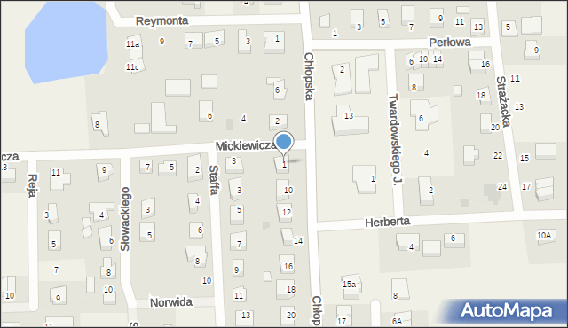 Kębłowo, Mickiewicza Adama, 1, mapa Kębłowo