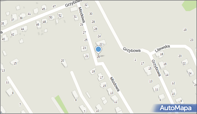 Kędzierzyn-Koźle, Miodowa, 20, mapa Kędzierzyna-Koźle