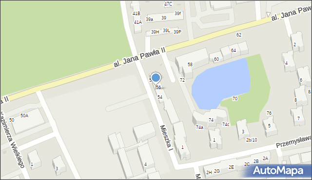 Kędzierzyn-Koźle, Mieszka I, 5e, mapa Kędzierzyna-Koźle