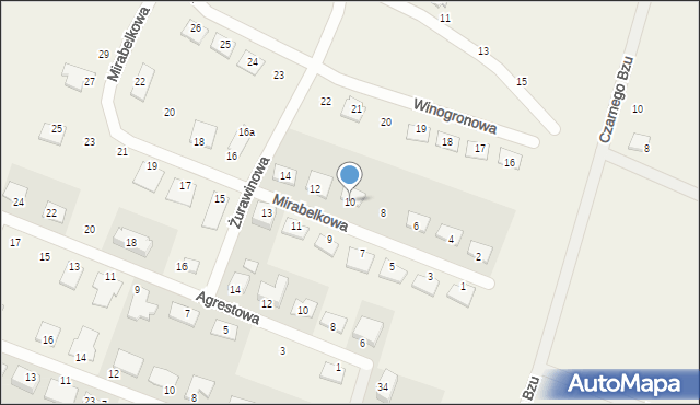Kępa, Mirabelkowa, 10, mapa Kępa