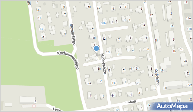 Kępice, Mickiewicza Adama, 3a, mapa Kępice