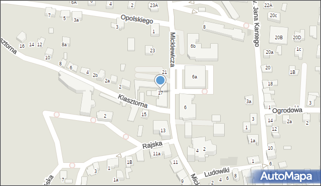 Kęty, Mickiewicza Adama, 17, mapa Kęty