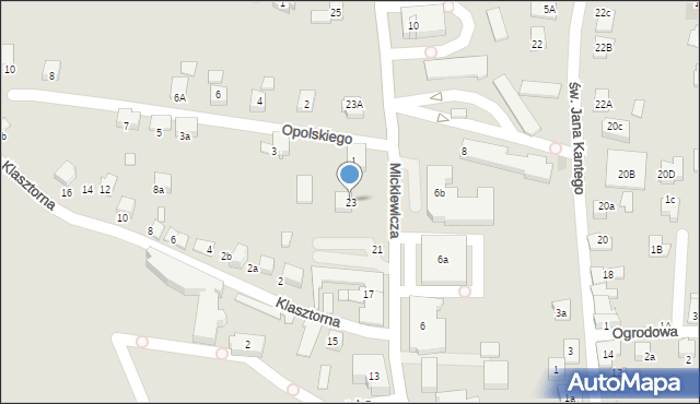 Kęty, Mickiewicza Adama, 23, mapa Kęty