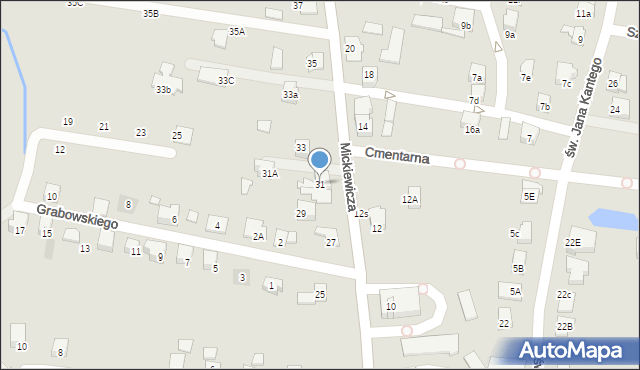 Kęty, Mickiewicza Adama, 31, mapa Kęty