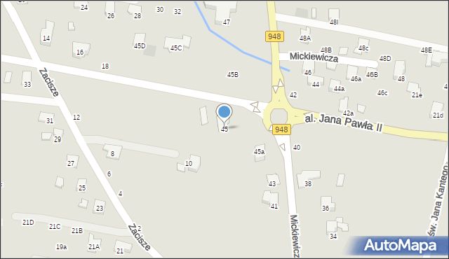 Kęty, Mickiewicza Adama, 45, mapa Kęty