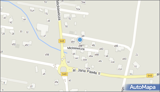 Kęty, Mickiewicza Adama, 48B, mapa Kęty