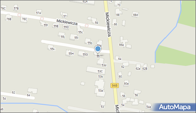 Kęty, Mickiewicza Adama, 55, mapa Kęty