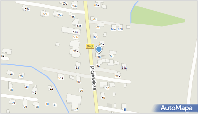 Kęty, Mickiewicza Adama, 56, mapa Kęty