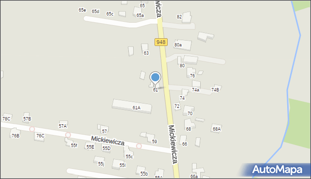 Kęty, Mickiewicza Adama, 61, mapa Kęty