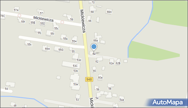 Kęty, Mickiewicza Adama, 64, mapa Kęty