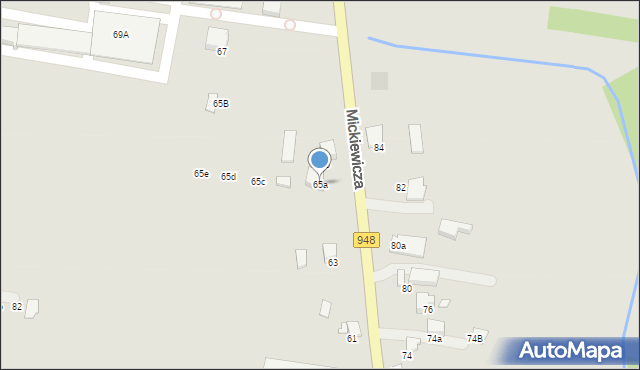 Kęty, Mickiewicza Adama, 65a, mapa Kęty