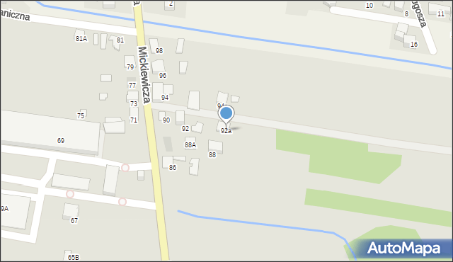 Kęty, Mickiewicza Adama, 92a, mapa Kęty