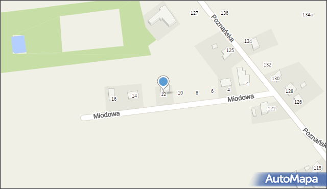 Kiekrz, Miodowa, 12, mapa Kiekrz