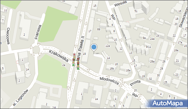 Kielce, Miodowicza Konstantego, 1a, mapa Kielc