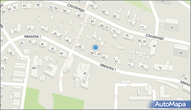 Kielce, Mieszka I, 61, mapa Kielc