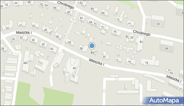 Kielce, Mieszka I, 63, mapa Kielc