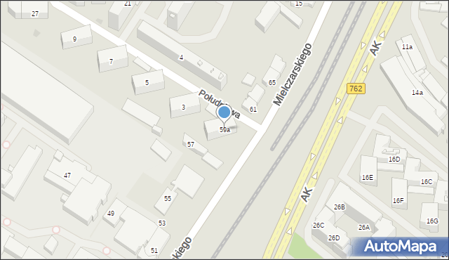 Kielce, Mielczarskiego Romualda, 59a, mapa Kielc