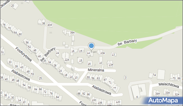 Kielce, Mineralna, 14A, mapa Kielc