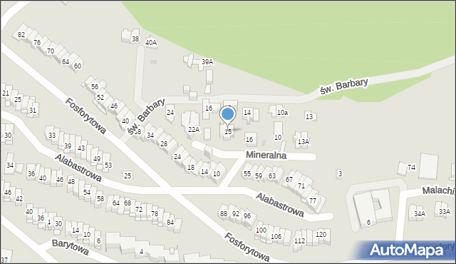 Kielce, Mineralna, 20, mapa Kielc