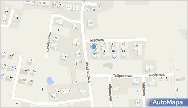 Kiełczówek, Miętowa, 2C, mapa Kiełczówek