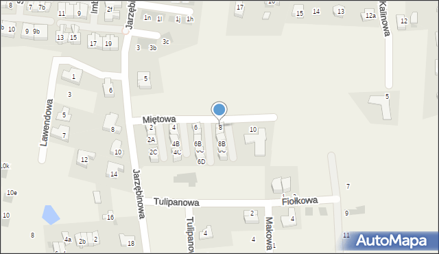 Kiełczówek, Miętowa, 8, mapa Kiełczówek